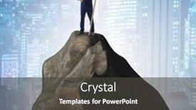  Presentation with mountain top - Presentation enhanced with businessman-at-the-top background and a dark gray colored foreground