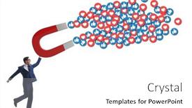  Presentation with magnet - Slide set enhanced with businessman-attracting-likes background and a white colored foreground