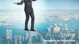  Presentation with balancing heart and brain - Cool new PPT layouts with businessman-balancing-between-choosing-dollar backdrop and a teal colored foreground