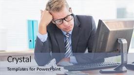  Presentation with depressed - Audience pleasing presentation design consisting of businessman-being-depressed-by-accounting backdrop and a seafoam green colored foreground