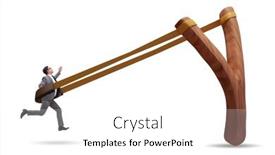 Presentation with career - PPT layouts consisting of businessman-being-launched-from-slingshot background and a white colored foreground