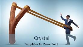  Presentation with career - Presentation enhanced with businessman-being-launched-from-slingshot background and a light blue colored foreground