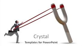  Presentation with businessman climbing the career ladder - Presentation theme enhanced with businessman-being-launched-from-slingshot background and a white colored foreground