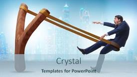  Presentation with career - Presentation design with businessman-being-launched-from-slingshot background and a light blue colored foreground