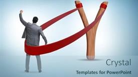 Presentation with career - Presentation theme enhanced with businessman-being-launched-from-slingshot background and a light blue colored foreground
