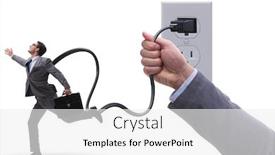  Presentation with electricity - Beautiful slides featuring businessman-being-powered-by-electricity backdrop and a white colored foreground