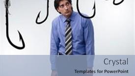  Presentation with being kind - Theme with businessman-being-tempted-to-bite and a  colored foreground