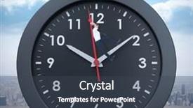  Presentation with horizon - PPT layouts consisting of businessman bending and pushing against city on the horizon background and a ocean colored foreground