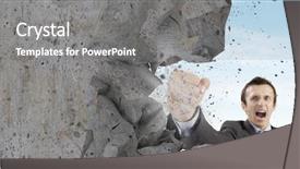  Presentation with final - Audience pleasing slide set consisting of businessman breaking stone wall backdrop and a gray colored foreground