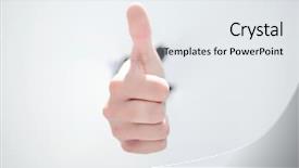  Presentation with breaking through - Colorful theme enhanced with businessman breaking through the paper backdrop and a sky blue colored foreground