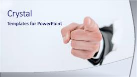  Presentation with breaking through - Cool new slide deck with businessman breaking through the paper backdrop and a sky blue colored foreground