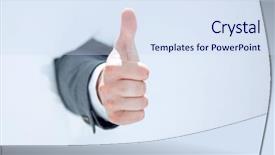  Presentation with sun breaking through clouds - PPT theme consisting of businessman breaks through the paper background and a  colored foreground