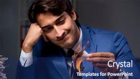  Presentation with late - PPT layouts with businessman burning the evidence late background and a navy blue colored foreground