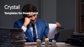  Presentation with legal brief evidence - Presentation design having businessman burning the evidence late background and a dark gray colored foreground