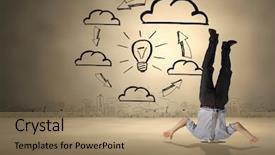  Presentation with doodle - Slides consisting of businessman burying his head against light bulb doodle background and a coral colored foreground