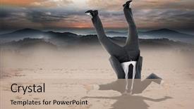  Presentation with epic - PPT layouts consisting of businessman burying his head against epic mountain scenery background and a coral colored foreground