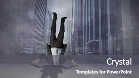  Presentation with urban - Presentation design consisting of businessman burying his head background and a dark gray colored foreground