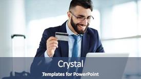  Presentation with airline - Slides with businessman buying airline tickets online background and a ocean colored foreground