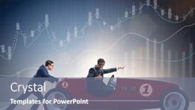  Presentation with teamwork - Slide deck having businessman-car-pushing-in-teamwork background and a gray colored foreground