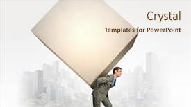  Presentation with rubiks cube - PPT layouts enhanced with businessman carrying big white cube background and a  colored foreground