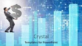  Presentation with dollar sign - Audience pleasing PPT layouts consisting of businessman-carrying-dollar-sign backdrop and a light blue colored foreground