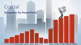  Presentation with economic - Theme enhanced with businessman carrying dollar sign in economic growth concept background and a sky blue colored foreground