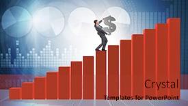  Presentation with economic - Audience pleasing theme consisting of businessman carrying dollar sign in economic growth concept backdrop and a red colored foreground