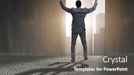  Presentation with shadow - Presentation featuring businessman-casting-dollar-shape-shadow background and a gray colored foreground