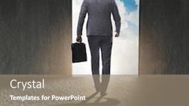  Presentation with shape - PPT layouts enhanced with businessman-casting-dollar-shape-shadow background and a coral colored foreground