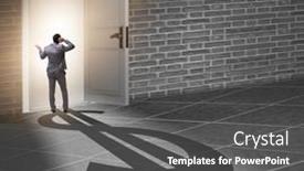  Presentation with shadow - Presentation theme consisting of businessman-casting-shadow-in-dollar background and a dark gray colored foreground