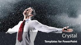  Presentation with rain - Cool new presentation theme with businessman-caught-in-heavy-rain backdrop and a dark gray colored foreground