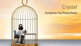  Presentation with cage - Presentation having businessman-caught-in-the-cage background and a lemonade colored foreground