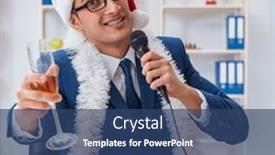  Presentation with holiday - Slides having businessman-celebrating-christmas-holiday background and a ocean colored foreground