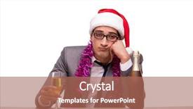  Presentation with collage of families celebrating christmas - Cool new presentation theme with businessman celebrating christmas in office backdrop and a coral colored foreground