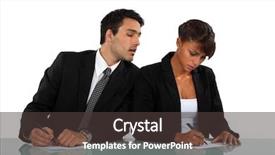  Presentation with cheating - Beautiful slide deck featuring businessman cheating in exam backdrop and a  colored foreground