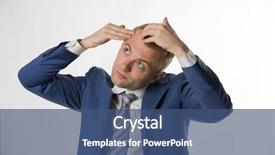  Presentation with hair loss - PPT theme with businessman checking his hair indicating background and a  colored foreground