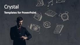  Presentation with animation - PPT layouts having businessman checking the time background and a  colored foreground