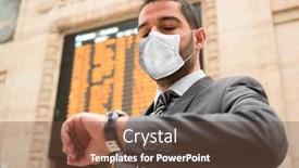  Presentation with covid - PPT layouts featuring businessman-checking-time background and a tawny brown colored foreground