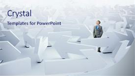  Presentation with direction - Amazing presentation theme having businessman choosing his business direction backdrop and a sky blue colored foreground