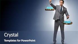  Presentation with choosing life partner - Presentation having businessman choosing pros and cons background and a ocean colored foreground