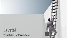  Presentation with climbing - Beautiful slides featuring businessman-climbing-a-ladder backdrop and a light gray colored foreground