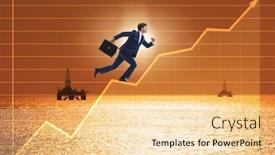  Presentation with climbing - PPT theme having businessman-climbing-bar-charts background and a lemonade colored foreground