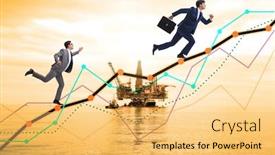  Presentation with climbing - Amazing theme having businessman-climbing-bar-charts backdrop and a yellow colored foreground