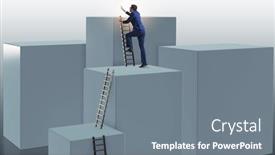  Presentation with career - Audience pleasing presentation design consisting of businessman-climbing-blocks-in-career backdrop and a gray colored foreground