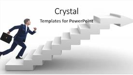  Presentation with corporate ladder - Presentation design consisting of businessman climbing career ladder background and a white colored foreground