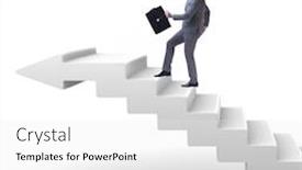  Presentation with career - Cool new slide set with businessman climbing career ladder in business concept backdrop and a white colored foreground