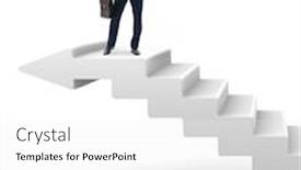  Presentation with career - Cool new slide deck with businessman-climbing-career-ladder backdrop and a white colored foreground