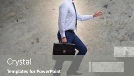  Presentation with career - Slide deck having businessman-climbing-career-ladder background and a gray colored foreground