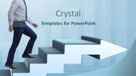Presentation design consisting of businessman-climbing-career-ladder background