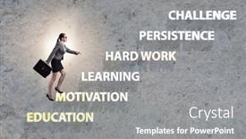  Presentation with factors - Slide deck having businessman-climbing-carrer-ladder-success background and a gray colored foreground